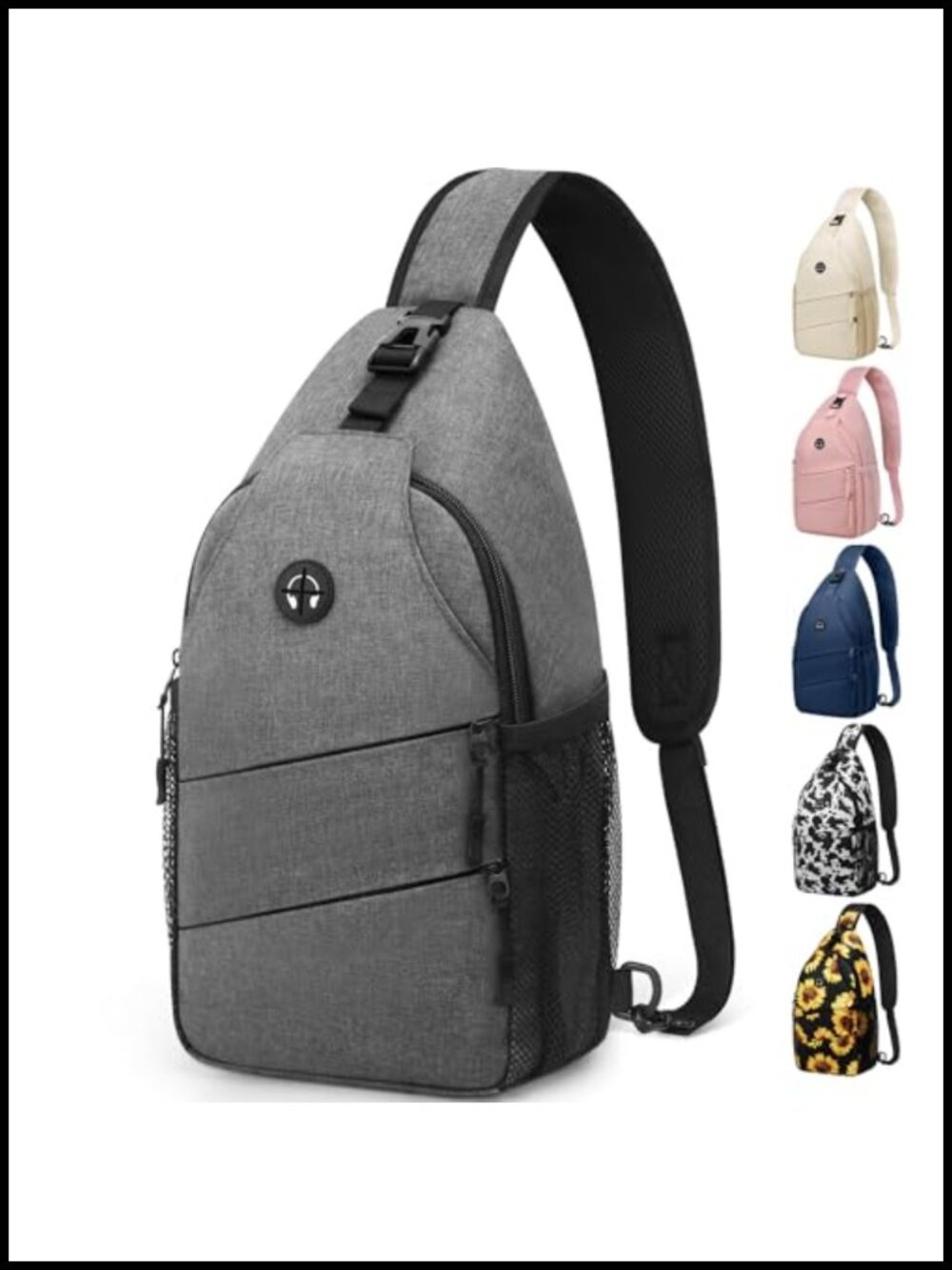 Convertible Strap Crossbody Sling Bag Chest Backpack Water Resistant Nylon for